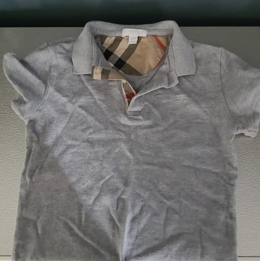 KIDS Gray Burberry Top